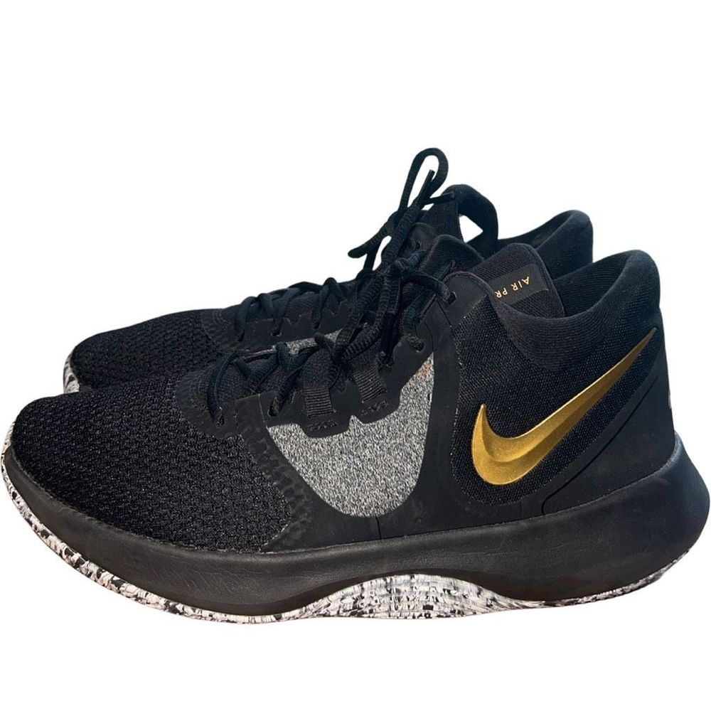Nike Air Precision II Basketball Shoes Black & Gold Men size 9.5 - Picture 8 of 11